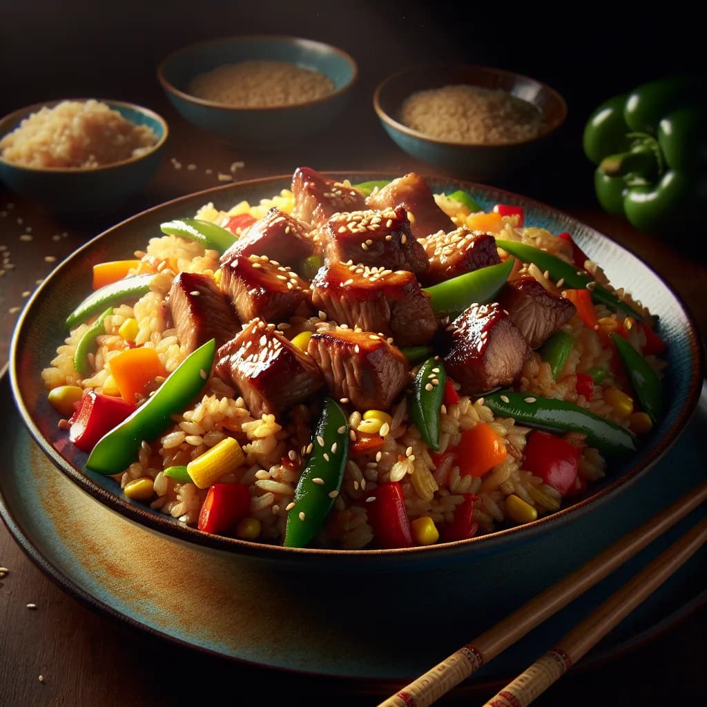 Gebratener Reis mit Fleisch