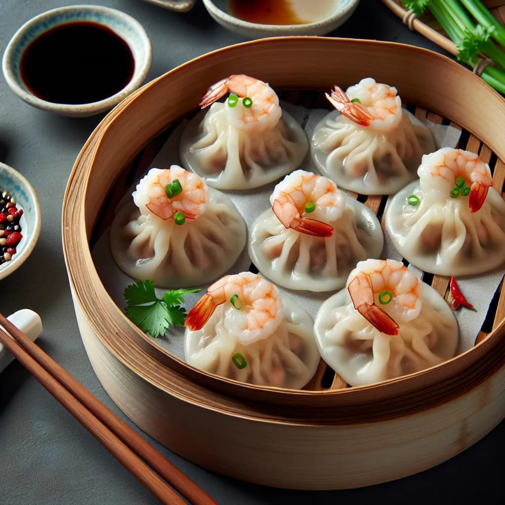 Gedämpfte Garnelen-Dim-Sum