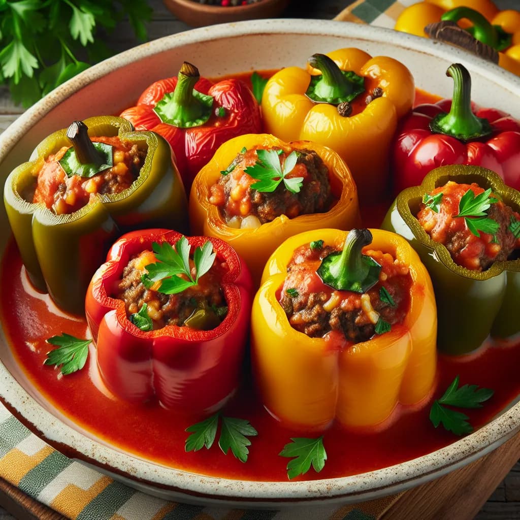 Gefüllte Paprika mit Faschiertem