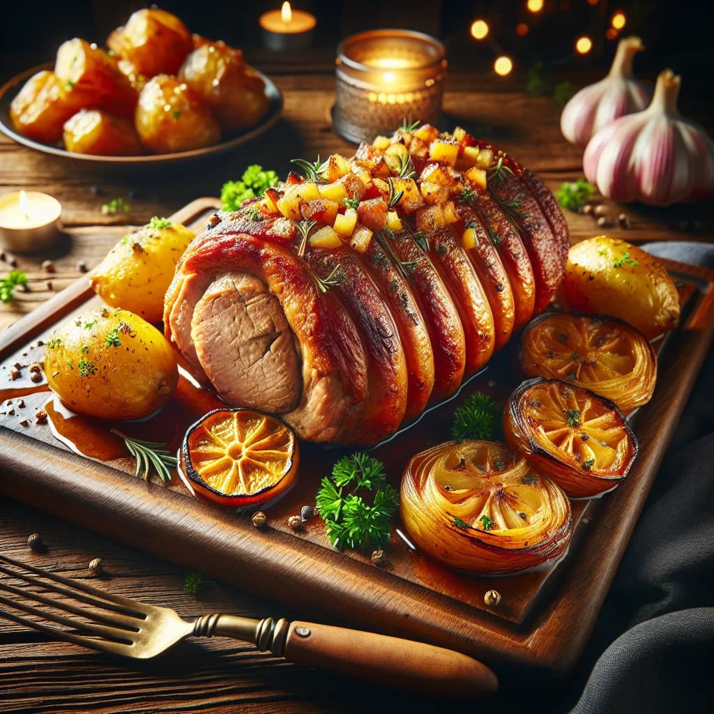Gefüllter Schweinslungenbraten