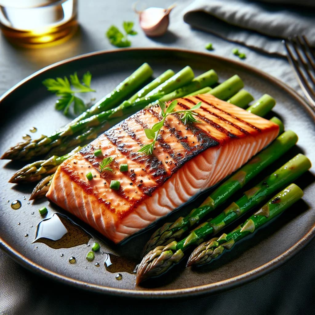 Gegrillter Lachs mit Spargel