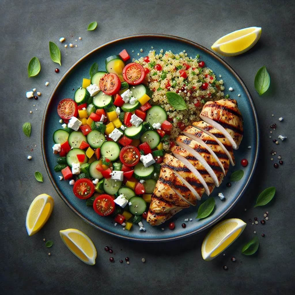 Gegrilltes Hähnchen mit Quinoa-Salat