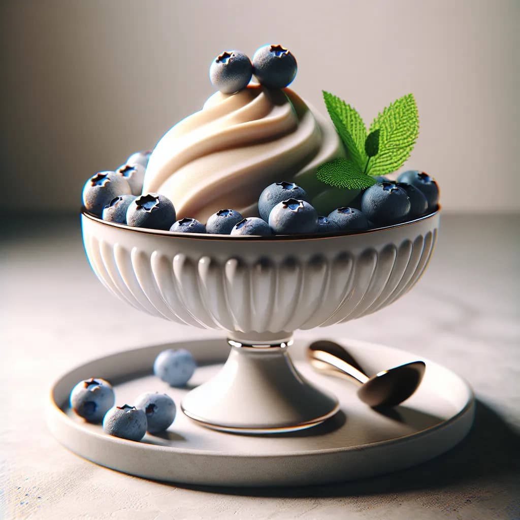 Gelato di Panna Cotta con Mirtilli