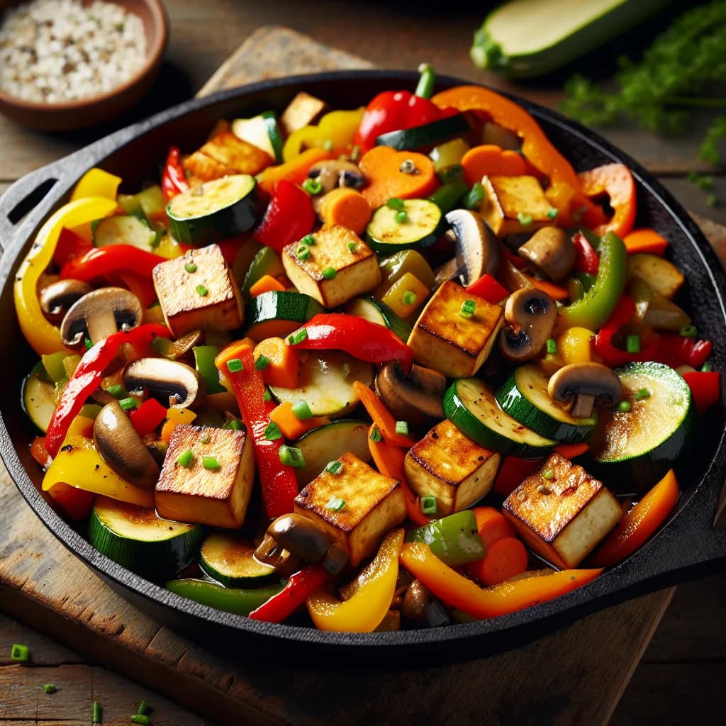 Gemüsepfanne mit Tofu