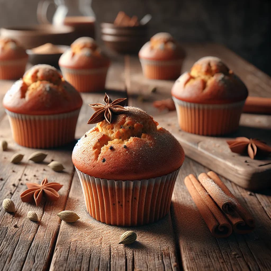 Gewürz-Muffins mit Muskat, Kardamom und Zimt
