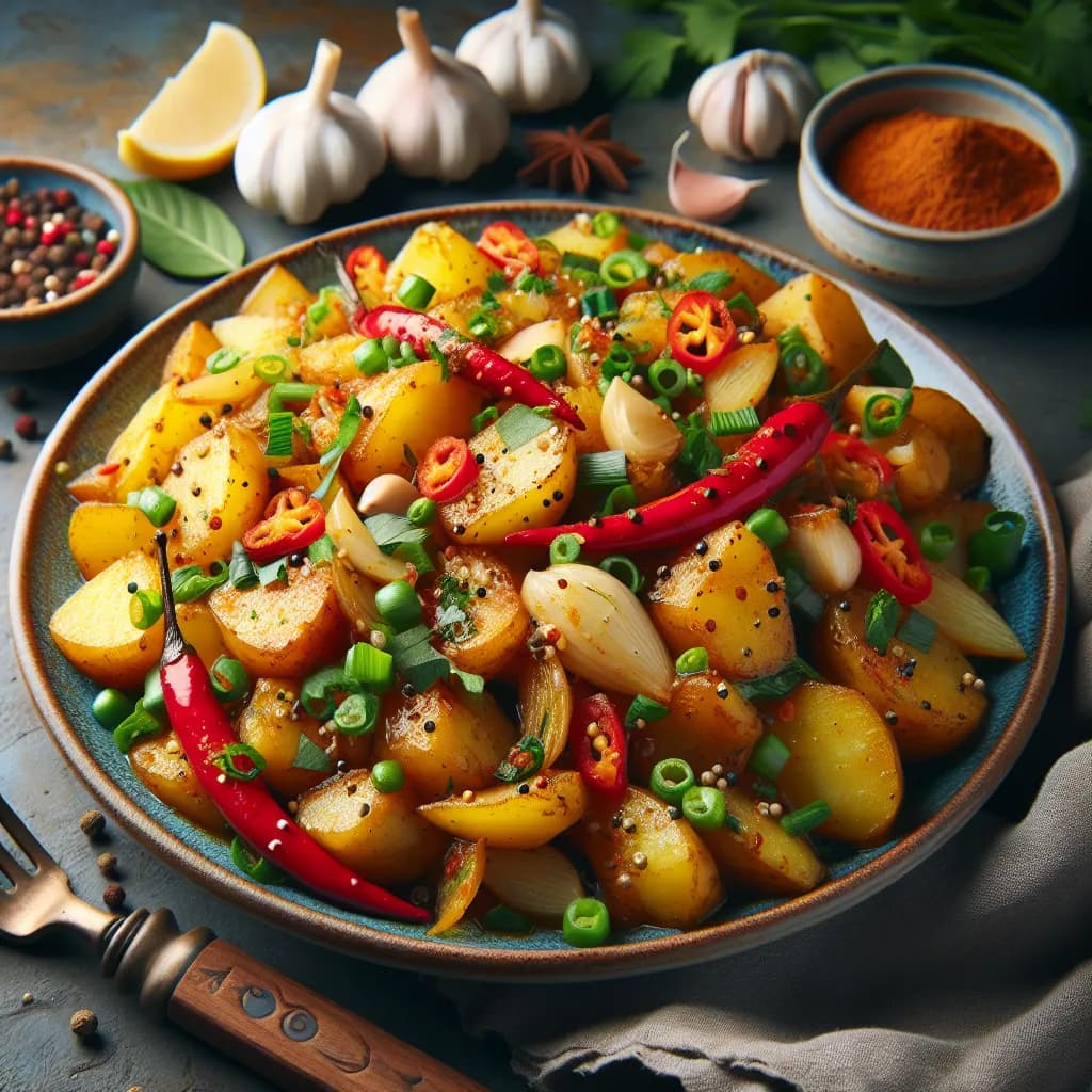 Ginger Garlic Potato Stir-fry