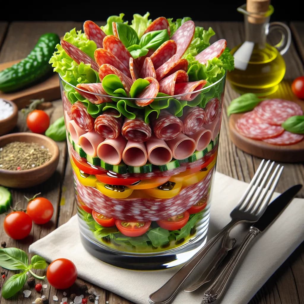 Glass Salami Salat
