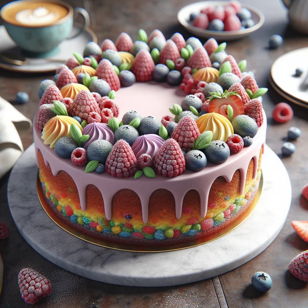 Gluten-Free Almond Flour Cake with Fruit Frosting