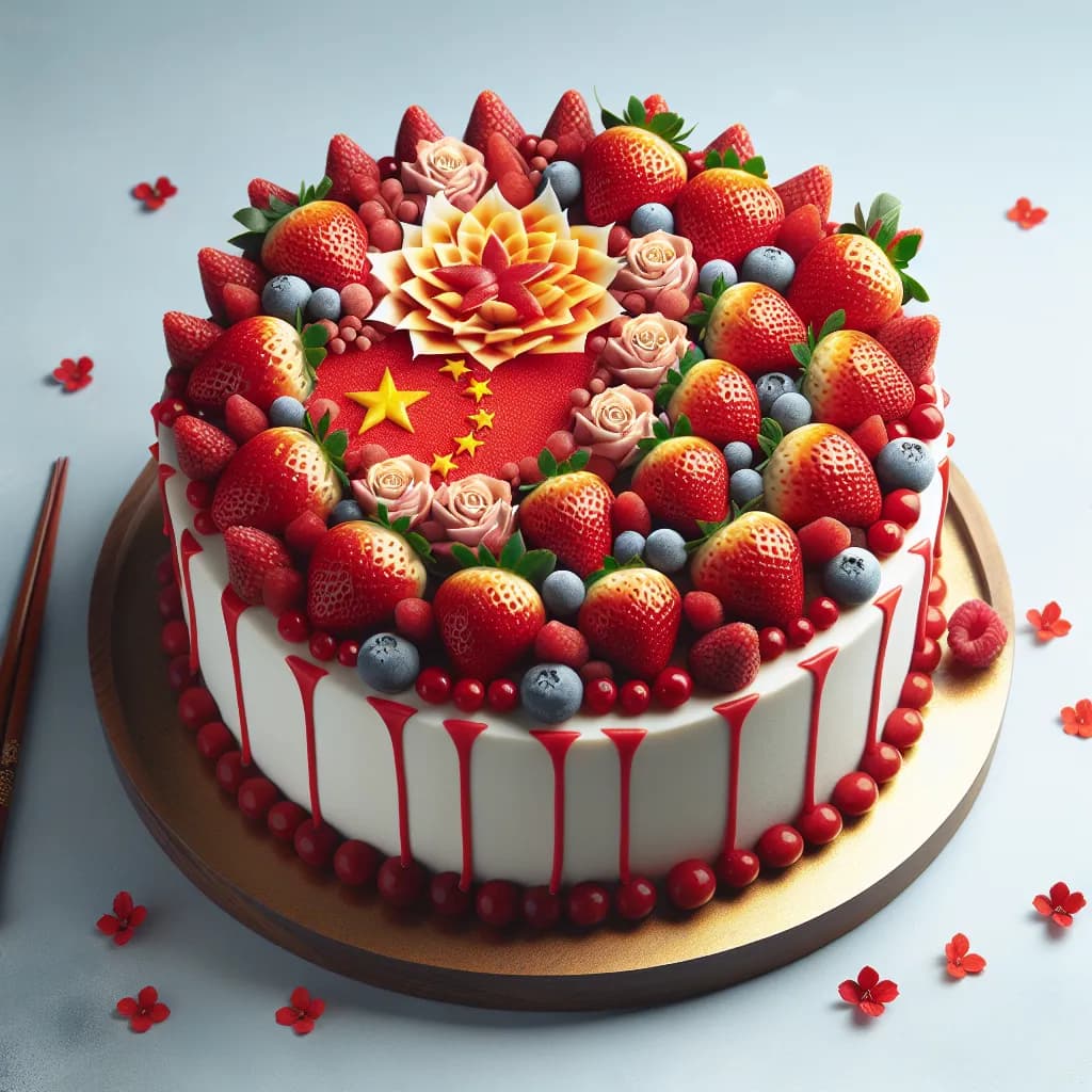 Gluten-Free Chinese Flag Cake