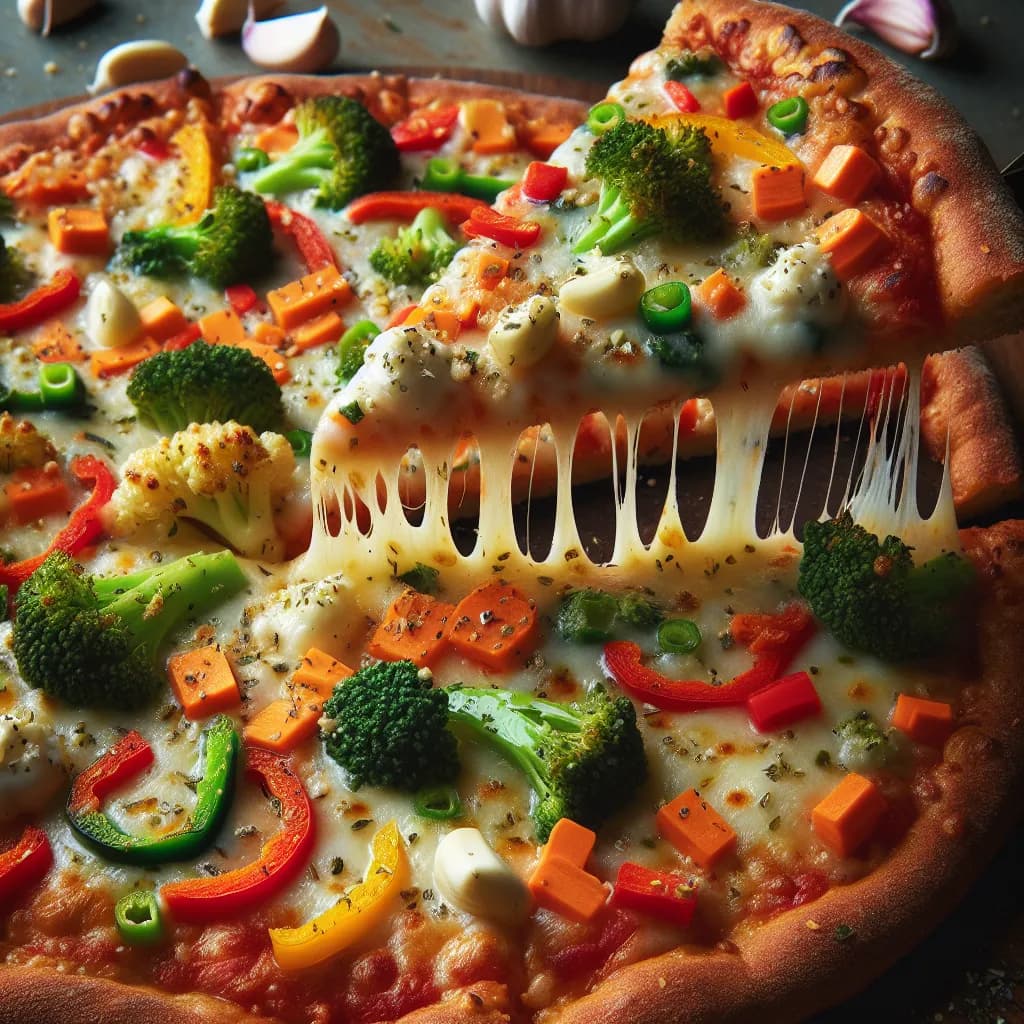 Gluten-Free Garlic Veggie Pizza