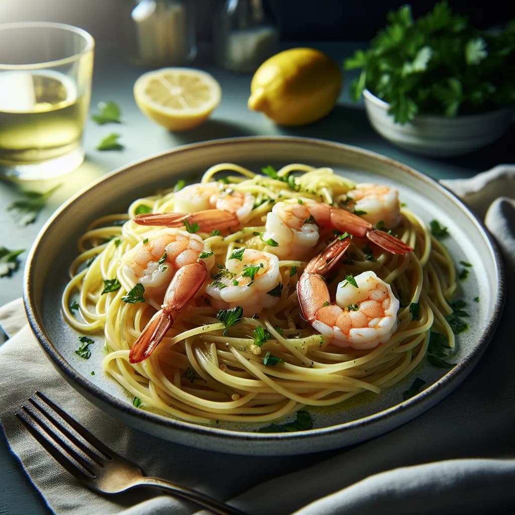 Gluten-Free Spaghetti with Lemon Garlic Shrimp