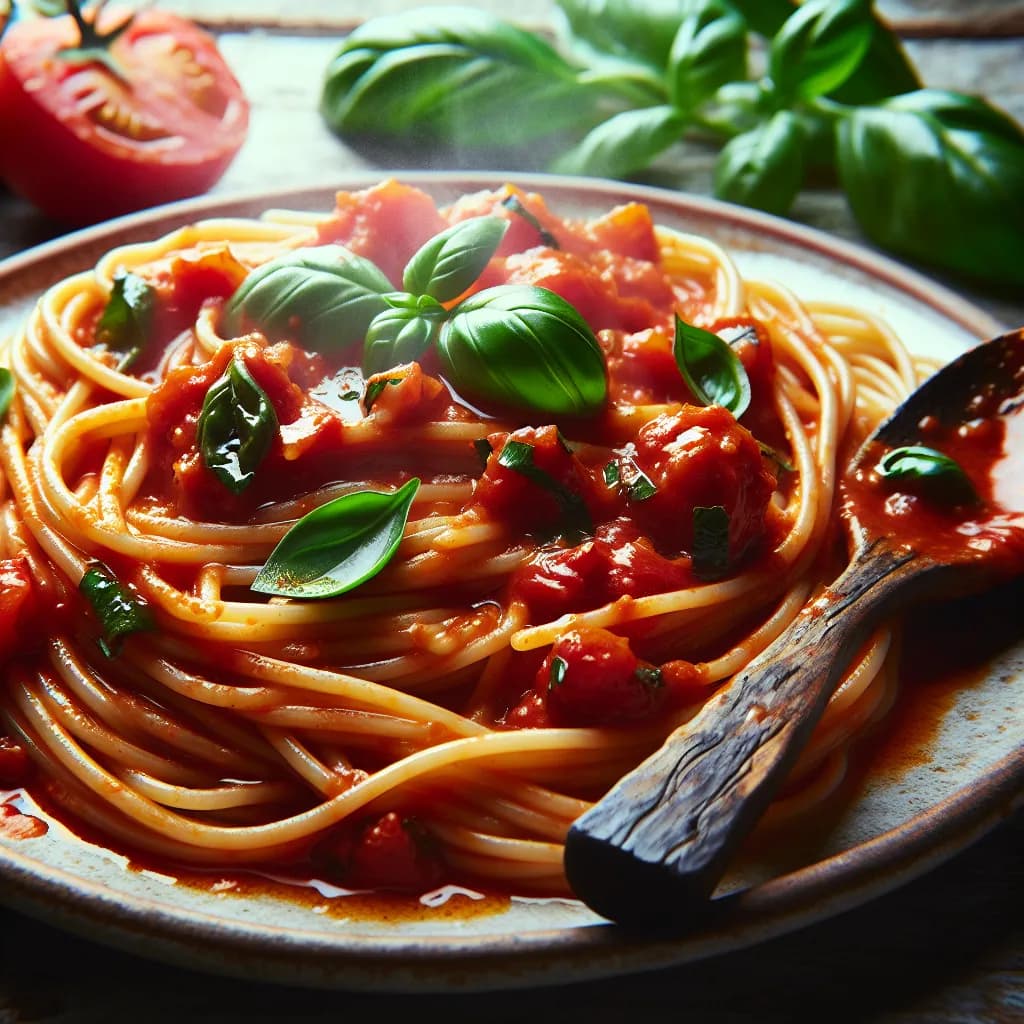 Gluten-Free Spaghetti with Tomato Basil Sauce
