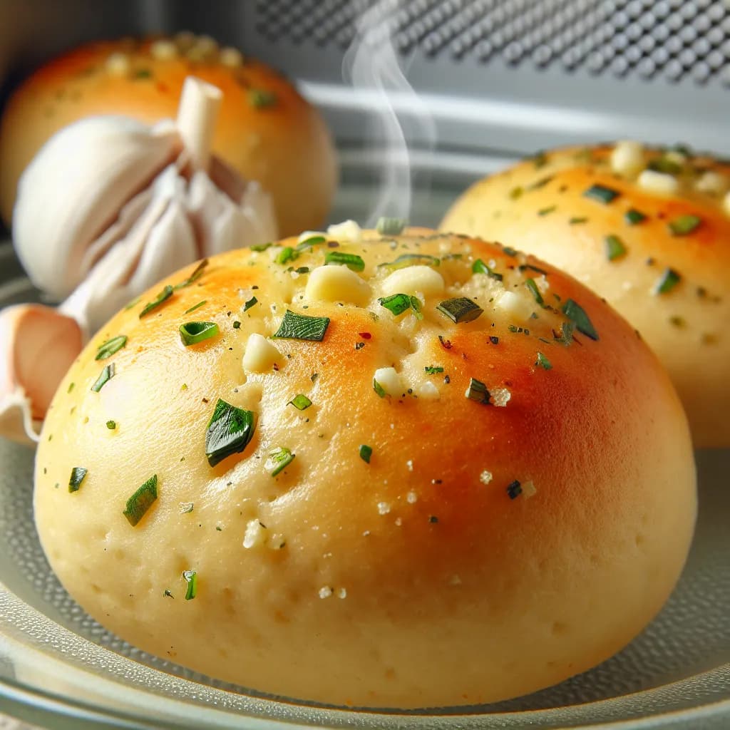Glutenfreie Mikrowellen-Knoblauchbrötchen