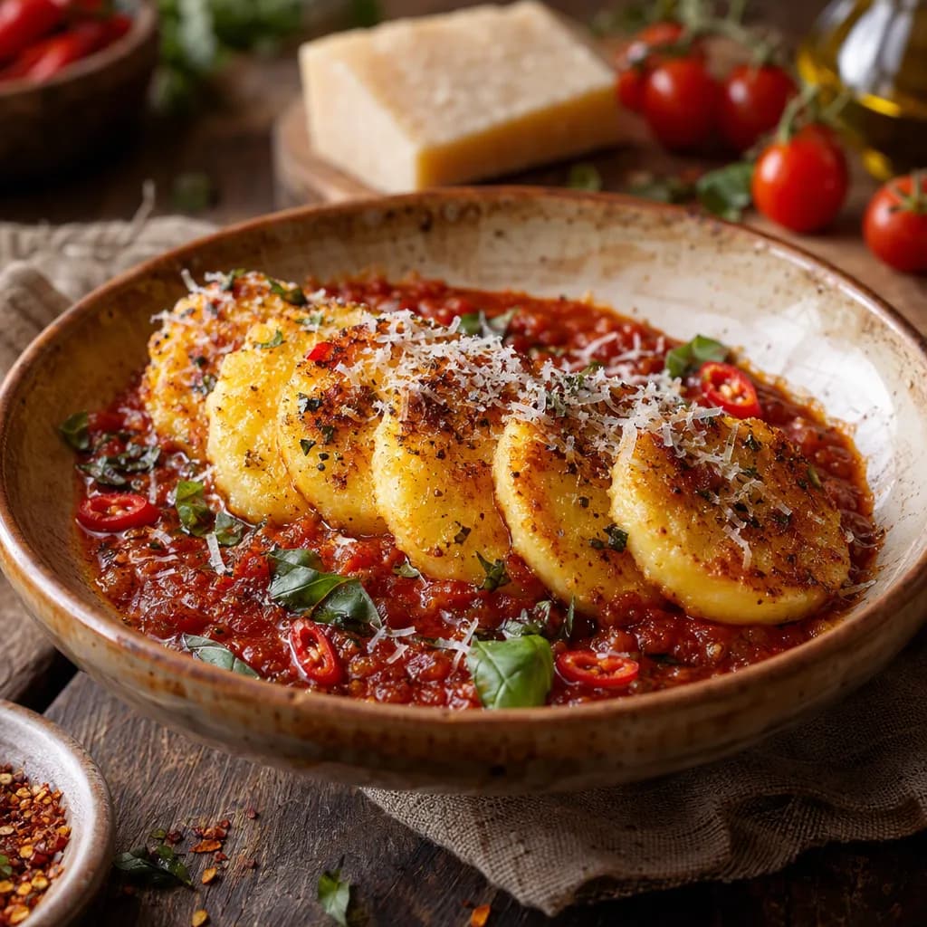 Gnocchi alla Romana mit pikanter Tomatensoße