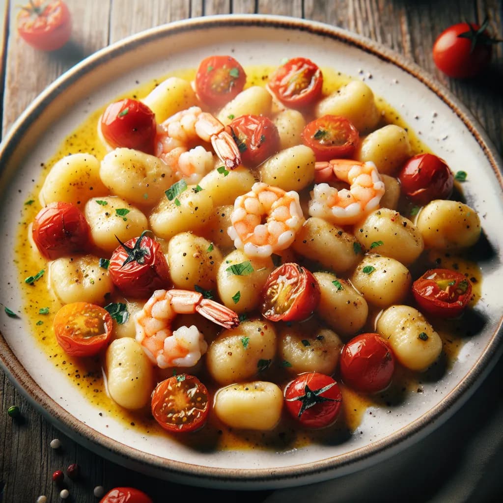 Gnocchi con Gamberi e Pomodorini