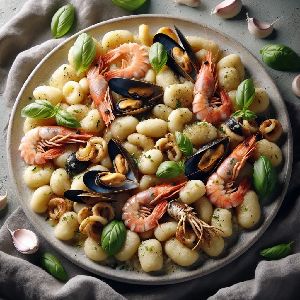 Gnocchi di Pane con Frutti di Mare