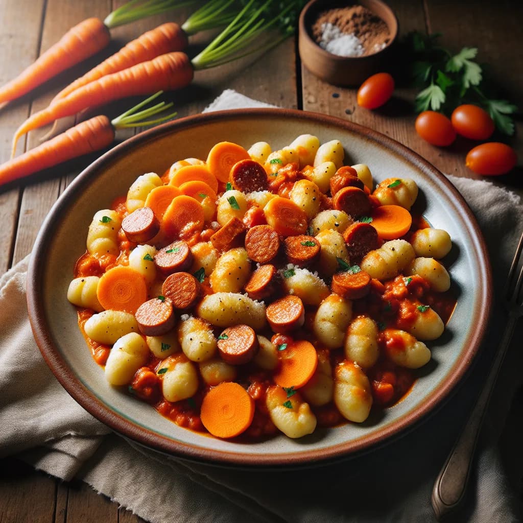 Gnocchi salsiccia e carote
