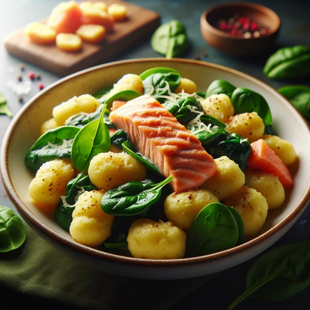 Gnocchi-Spinat-Lachs-Auflauf