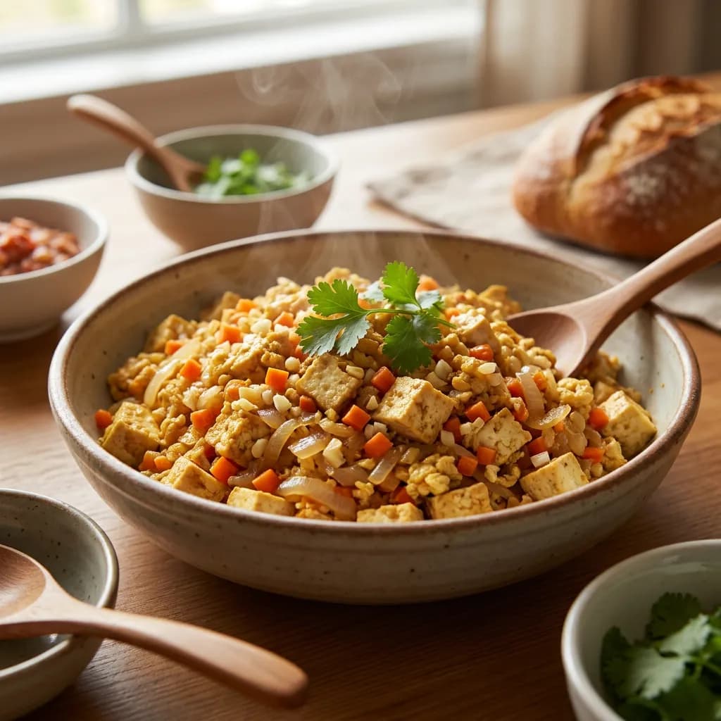Golden Tofu and Egg Vegetable Scramble