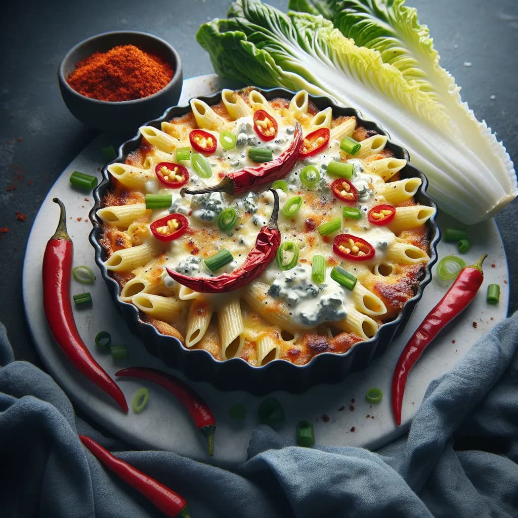 Gorgonzola-Nudelauflauf mit Chili