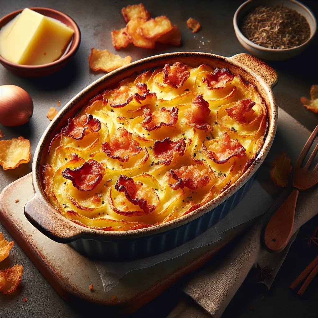 Grammel-Kartoffelgratin
