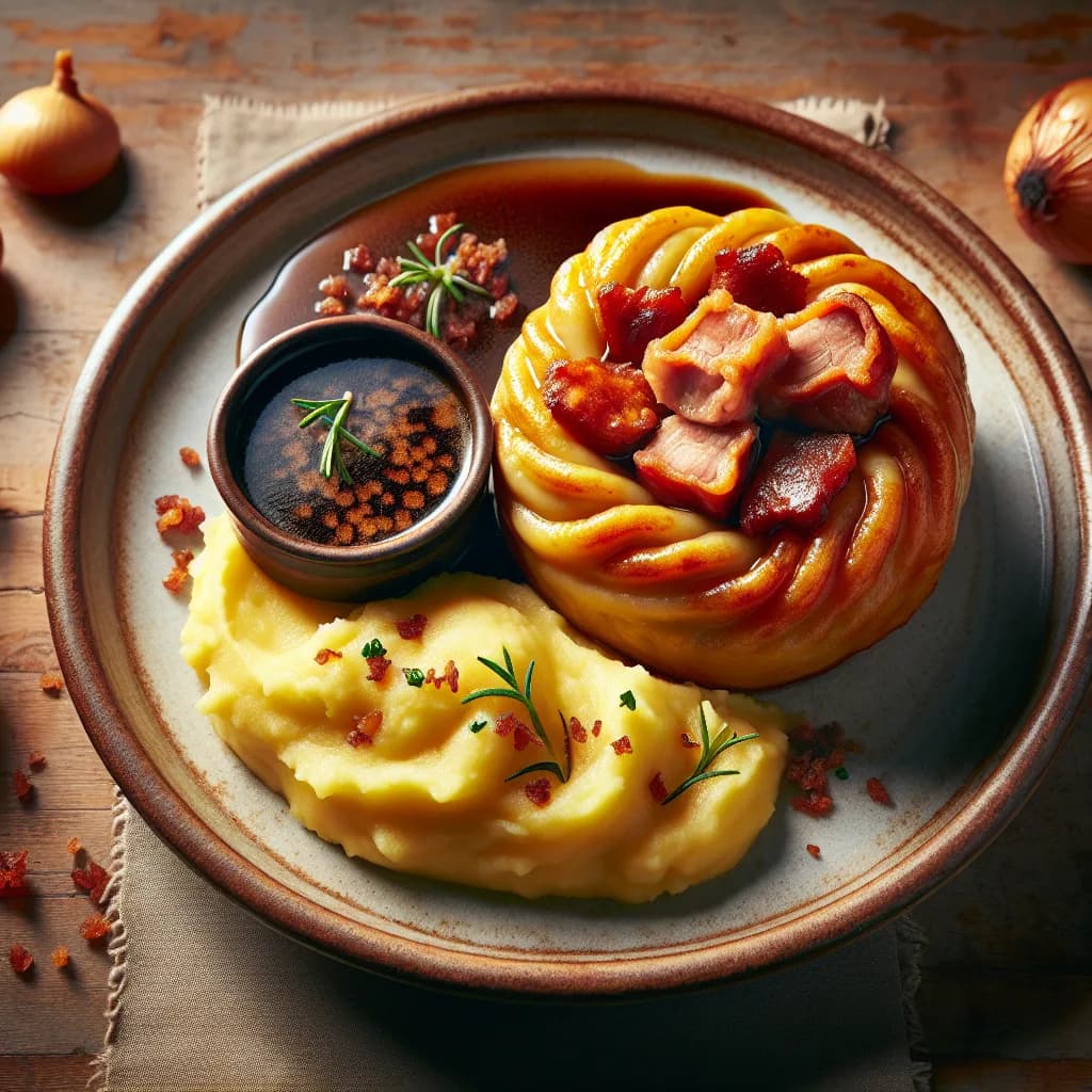 Grammelknödel mit Kartoffelteig