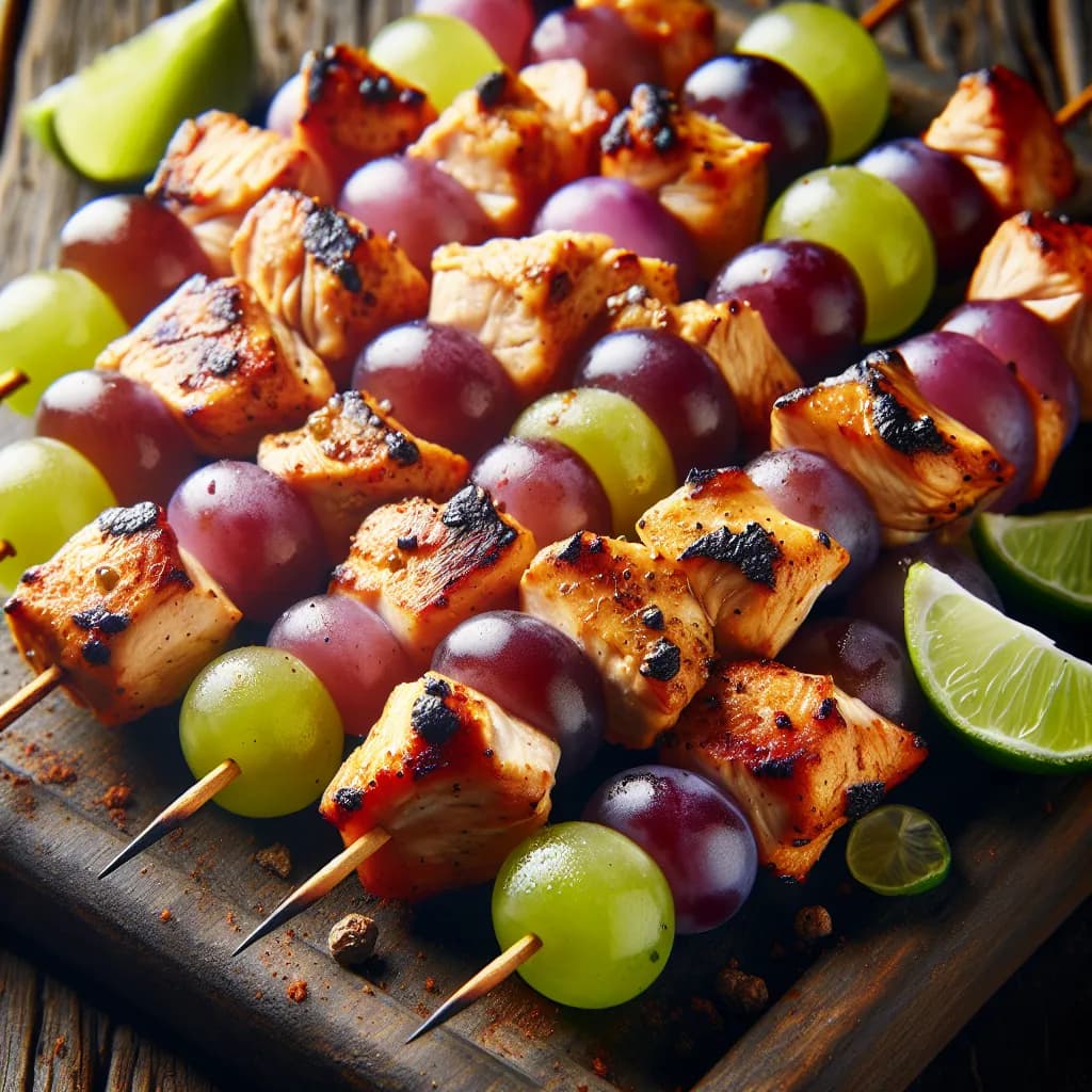 Grape and Lime Chicken Skewers