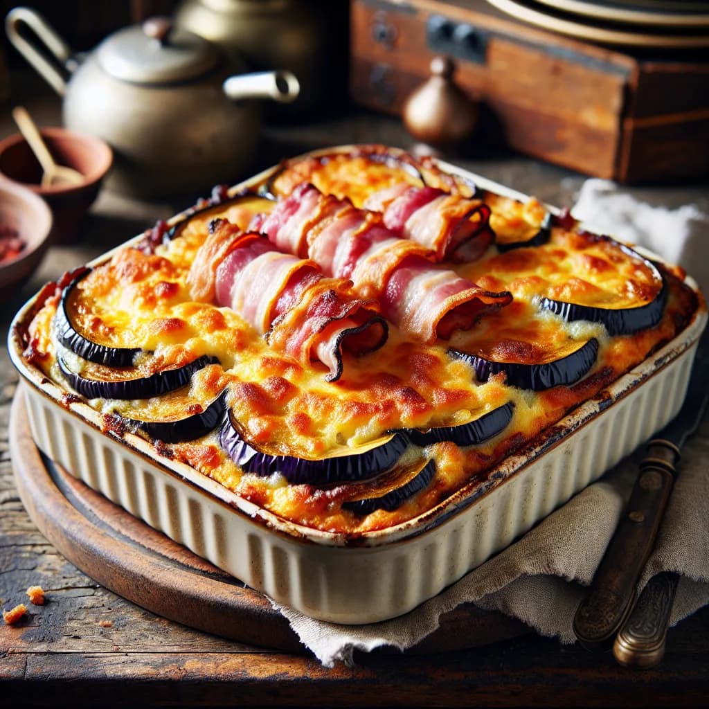Gratin d'Aubergines et Bacon