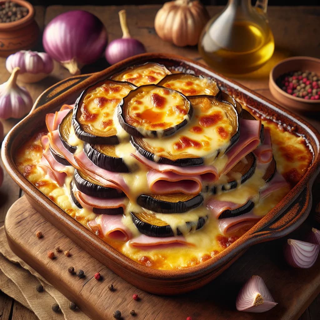 Gratin d'Aubergines et Jambon