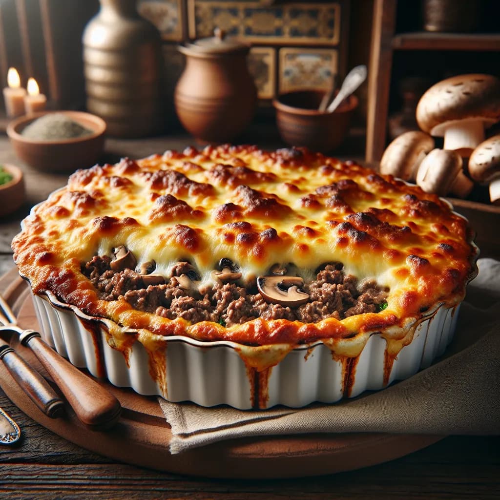 Gratin de Boeuf Haché et Champignons