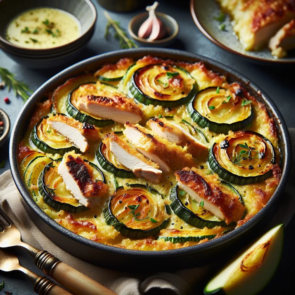 Gratin de Courgettes au Poulet