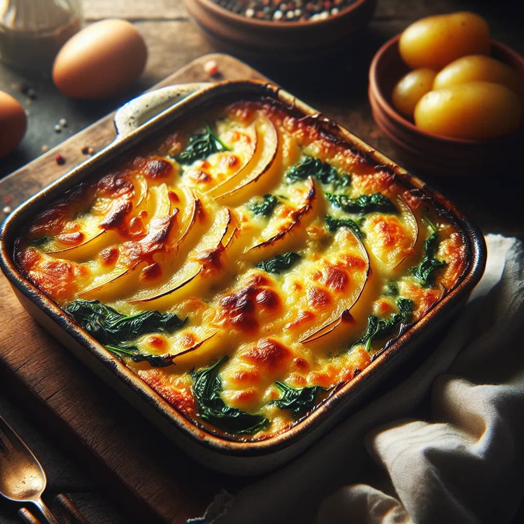Gratin de Pommes de Terre et Épinards