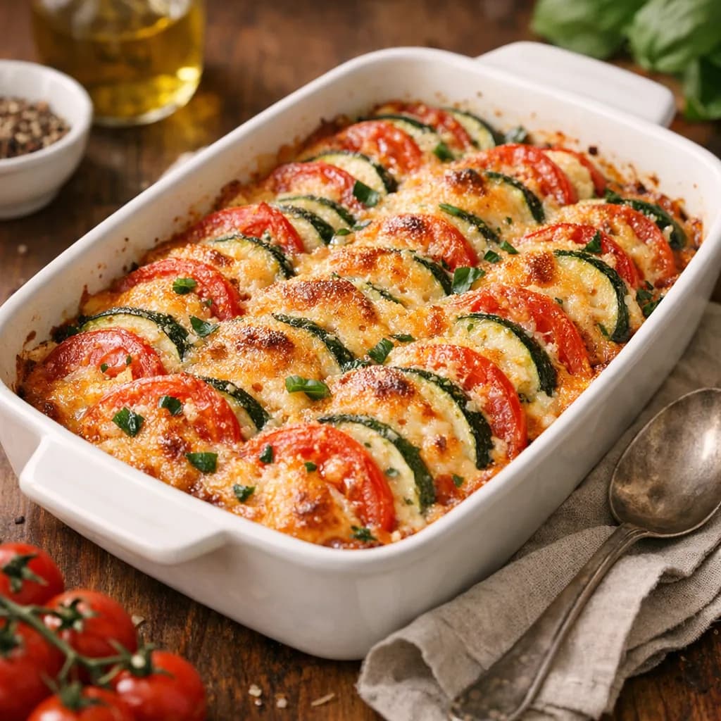 Gratin de courgettes et tomates