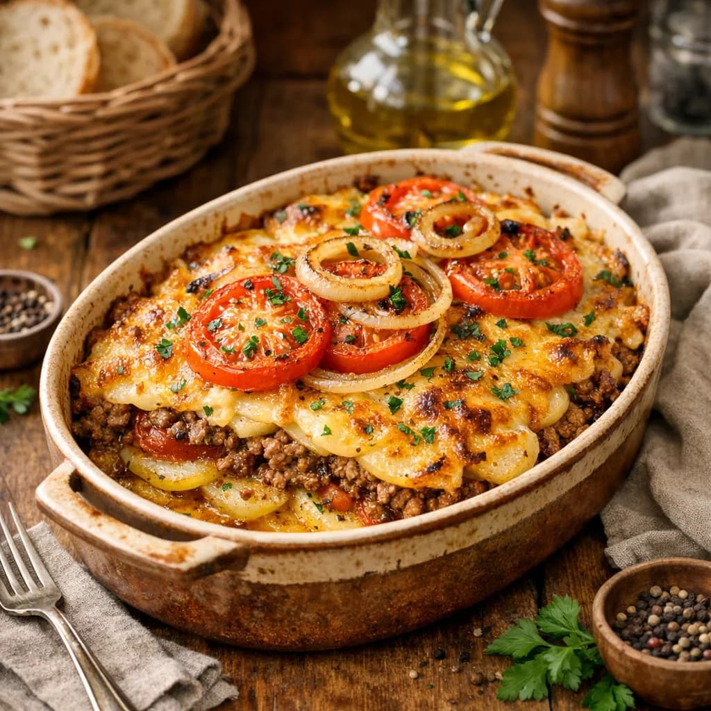 Gratin de pommes de terre à la viande hachée