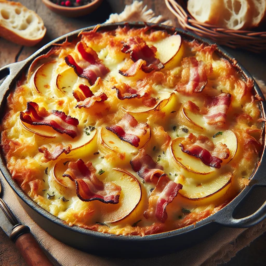 Gratin de pommes de terre aux lardons