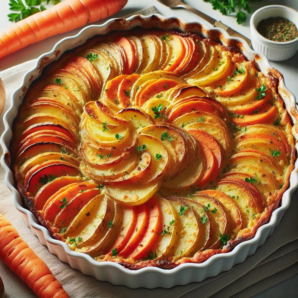 Gratin de pommes de terre et carottes à la provençale