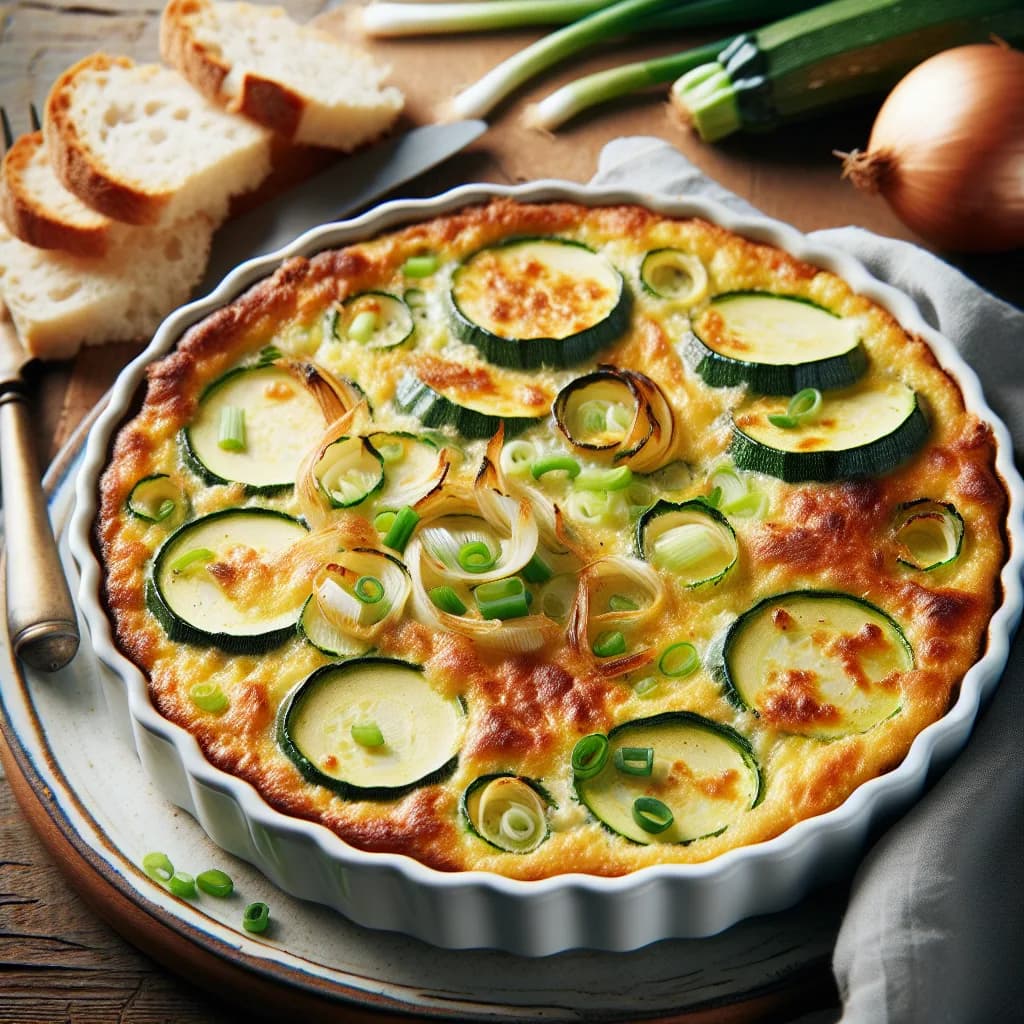 Gratin di zucchine e cipollotti