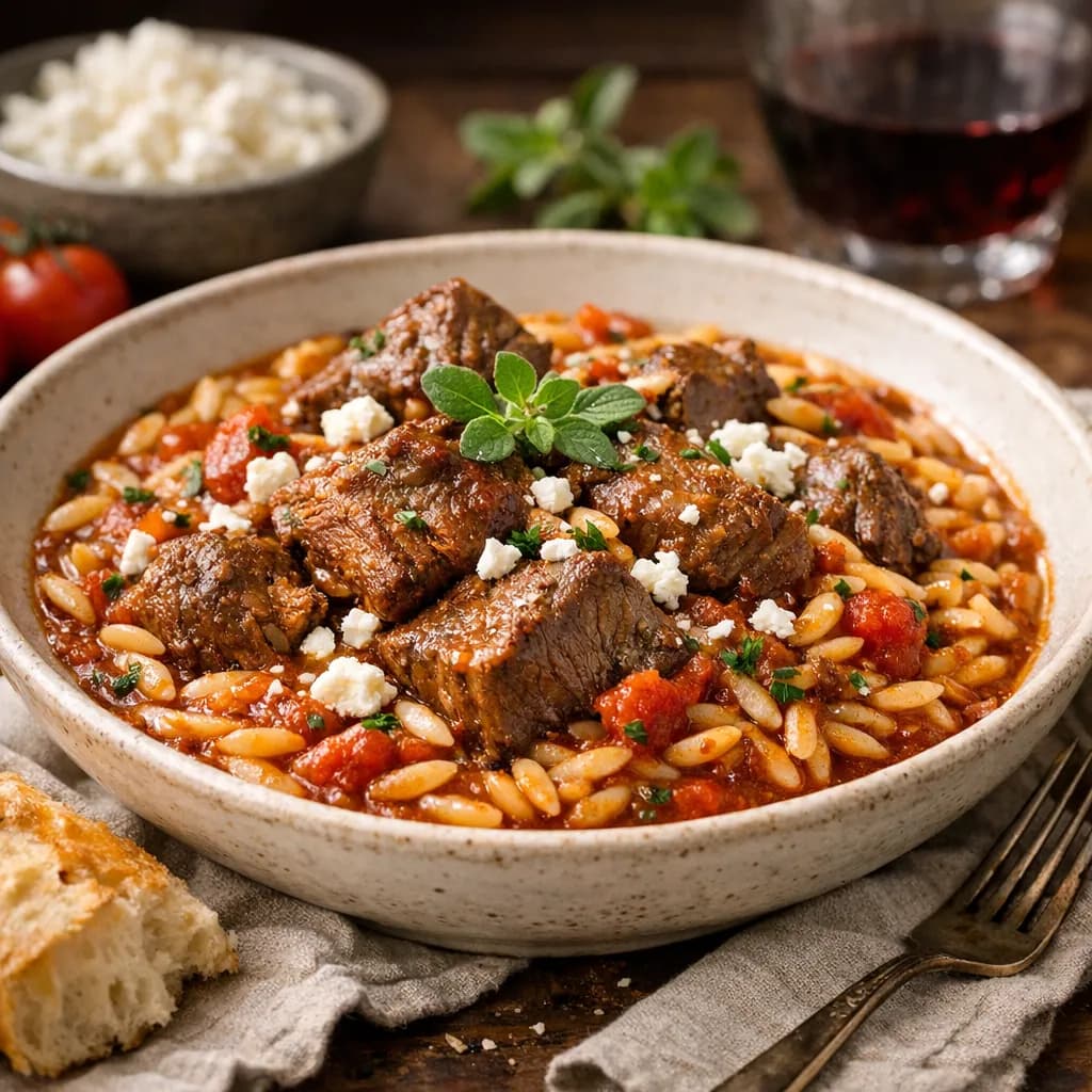 Greek Lamb & Tomato Stew (Youvetsi Style)
