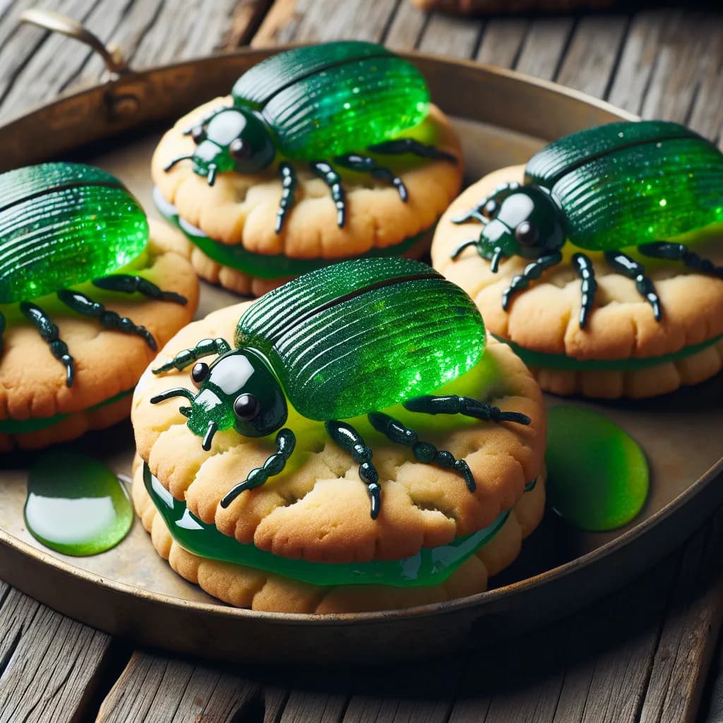 Green Apple Bug Jam Cookies