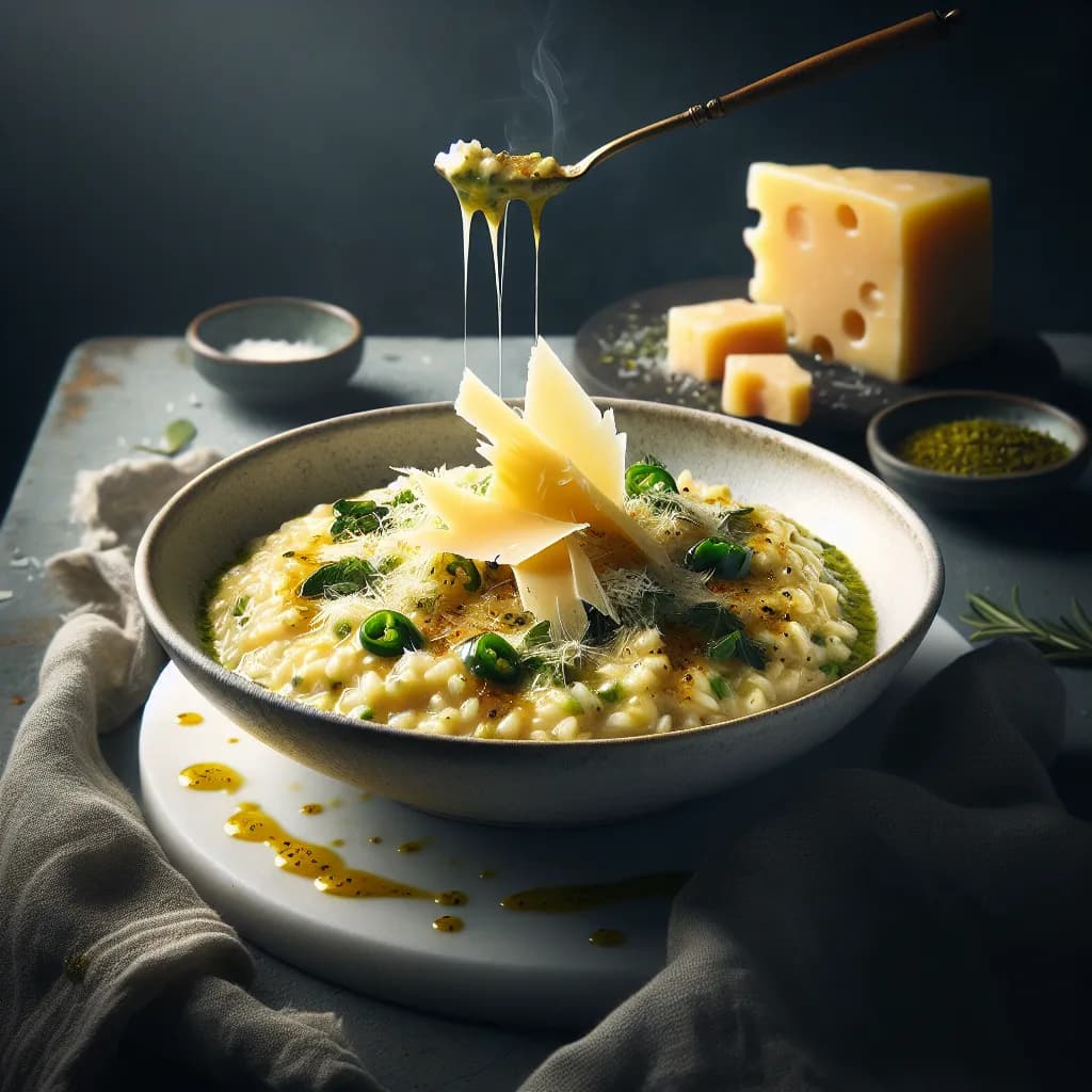 Green Chilli Cheese Risotto