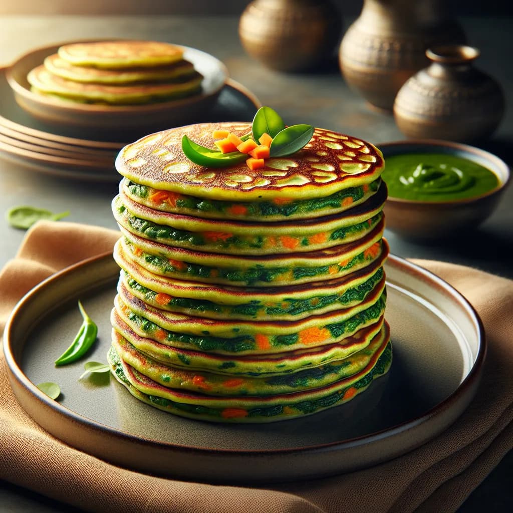 Green Moong Dal Pancakes