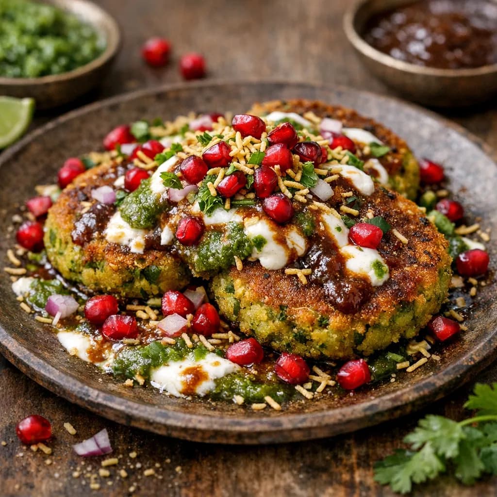 Green Pea Tikki Chaat