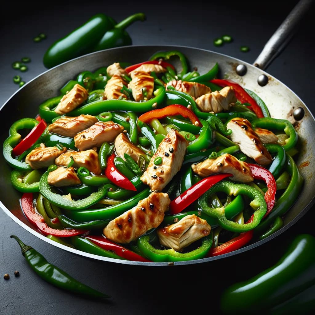 Green Pepper Chicken Stir-Fry