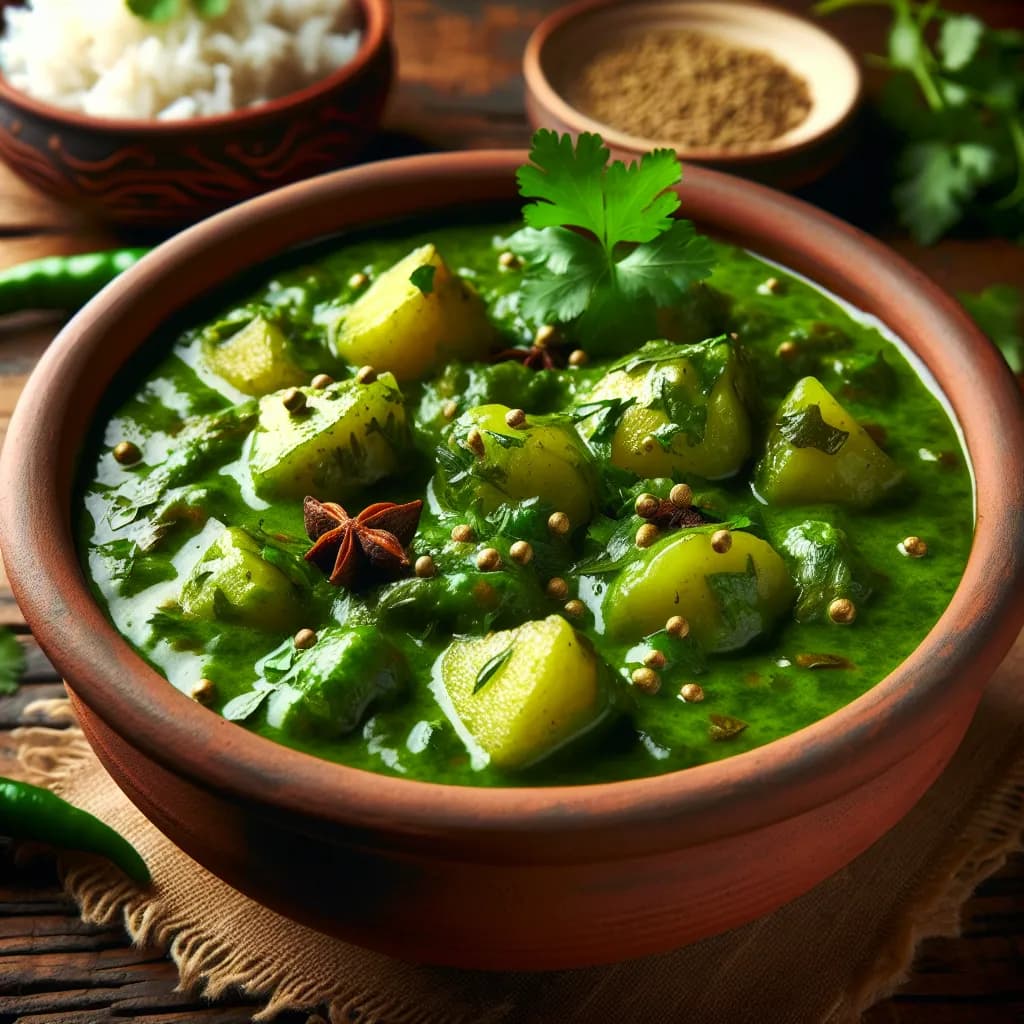 Green Potato Curry