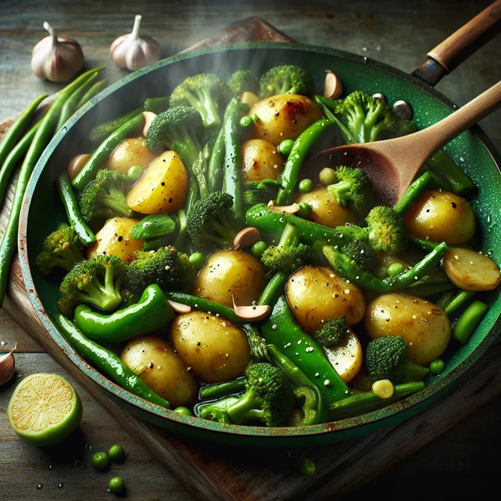 Green Potato Stir Fry