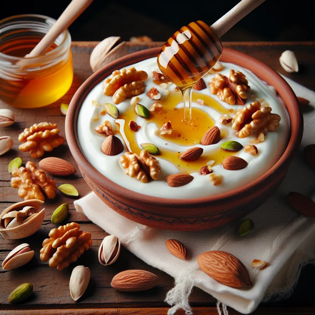 Griechischer Joghurt mit Nüssen und Honig