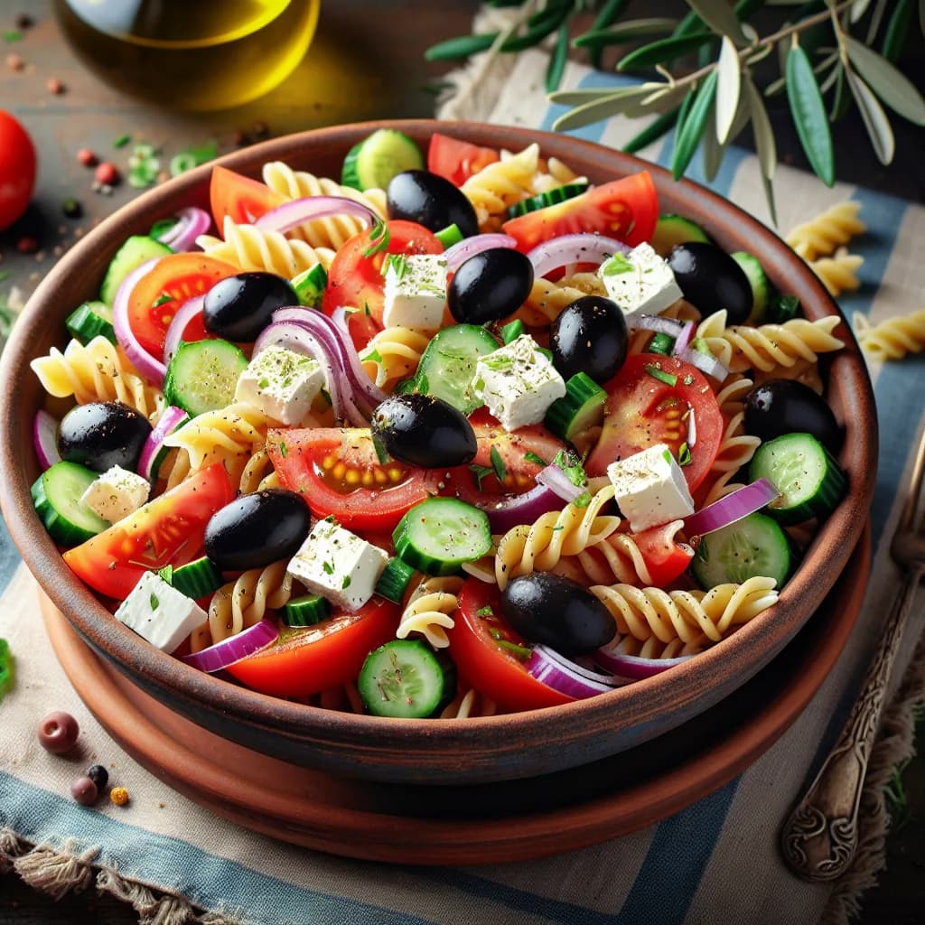 Griechischer Nudelsalat