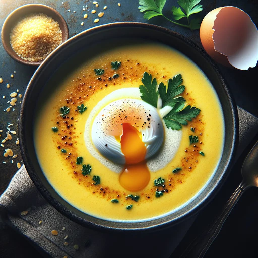 Griessuppe mit Ei