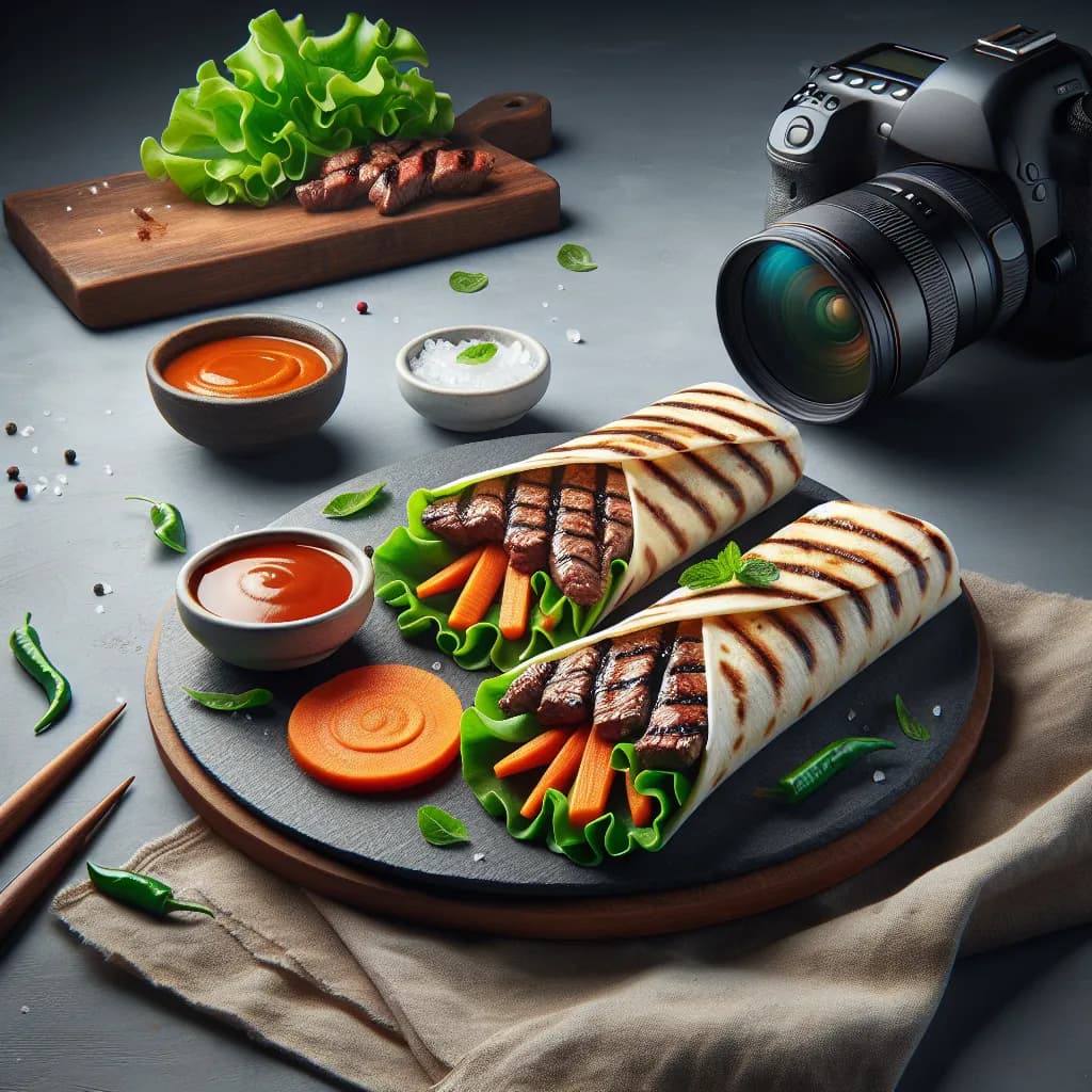Grilled Beef and Carrot Wraps