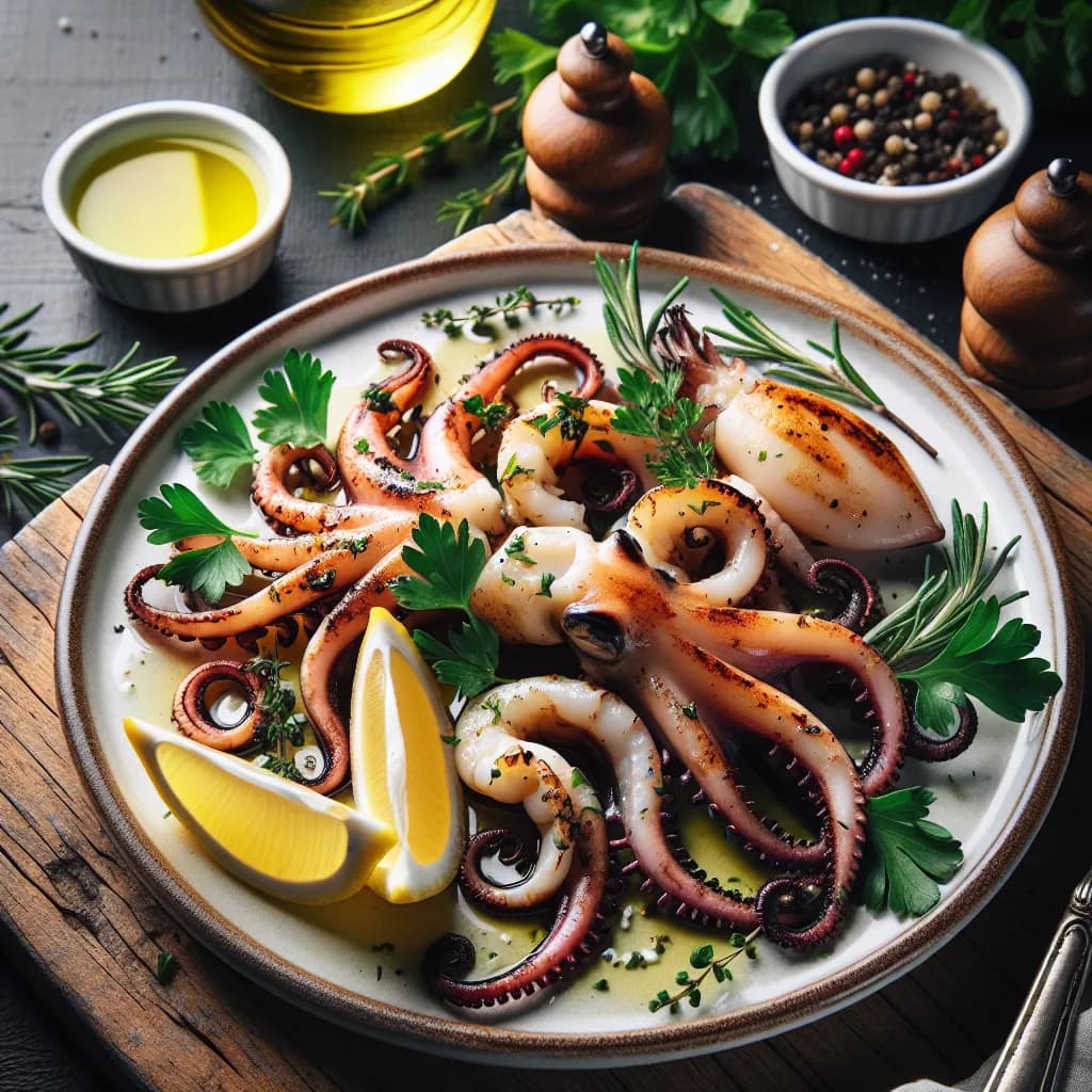 Grilled Calamari with Lemon and Herbs